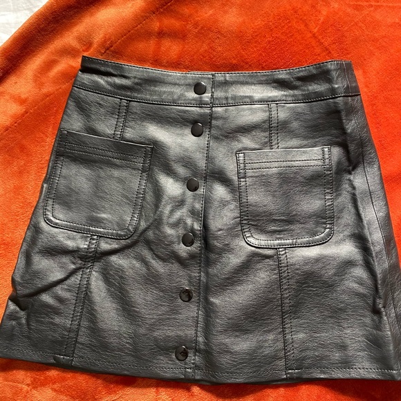 Faux Leather Button Up Skirt, size 2 - Picture 8 of 8